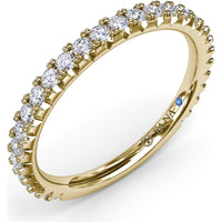 Diamond Wedding Band with Pavé Set Round Diamonds by Fana - 0.45 Carat Total Diamond Weight