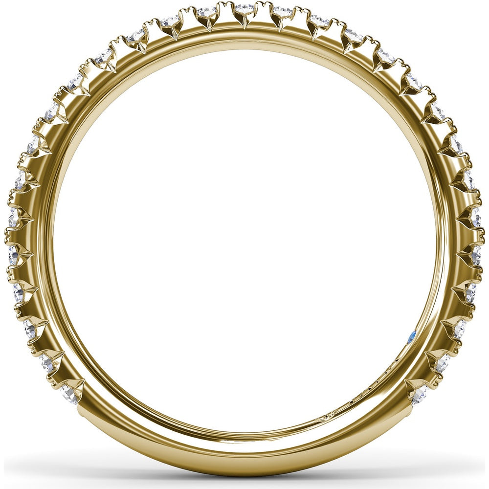 Diamond Wedding Band with Pavé Set Round Diamonds by Fana - 0.45 Carat Total Diamond Weight