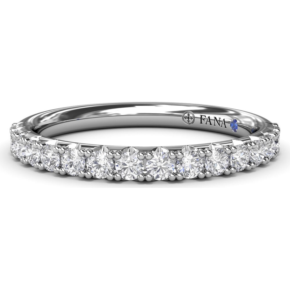 Diamond Wedding Band with Pavé Set Round Diamonds by Fana - 0.48 Carat Total Diamond Weight