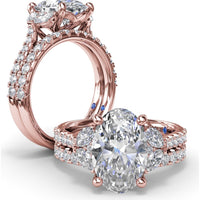 Diamond Wedding Band with Pavé Set Round Diamonds by Fana - 0.48 Carat Total Diamond Weight