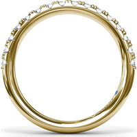 Diamond Wedding Band with Pavé Set Round Diamonds by Fana - 0.48 Carat Total Diamond Weight