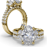 Diamond Wedding Band with Pavé Set Round Diamonds by Fana - 0.48 Carat Total Diamond Weight