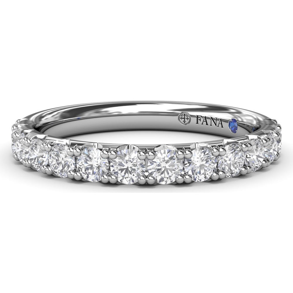 Diamond Wedding Band with Pavé Set Round Diamonds by Fana - 0.69 Carat Total Diamond Weight