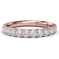 Diamond Wedding Band with Pavé Set Round Diamonds by Fana - 0.69 Carat Total Diamond Weight