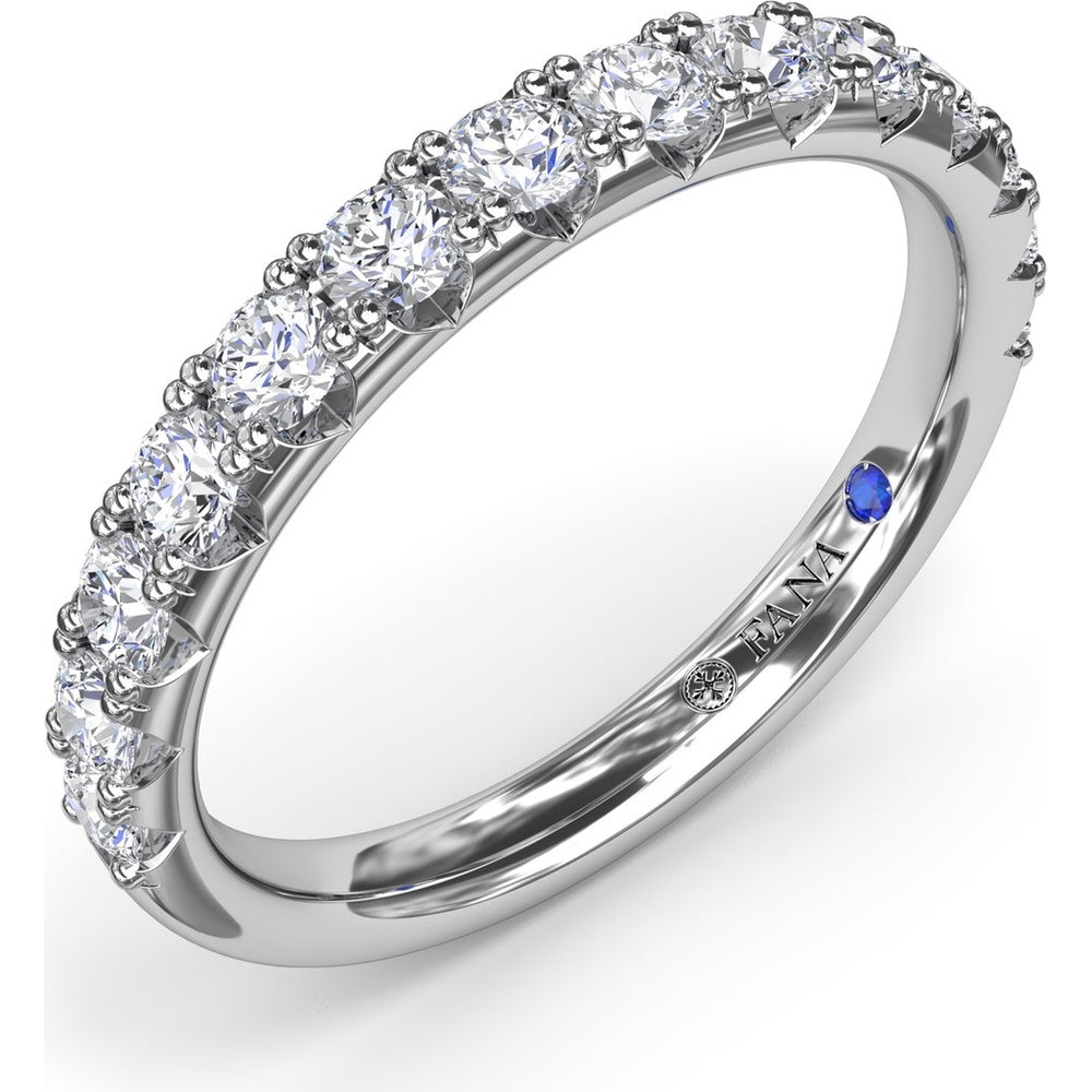 Diamond Wedding Band with Pavé Set Round Diamonds by Fana - 0.69 Carat Total Diamond Weight