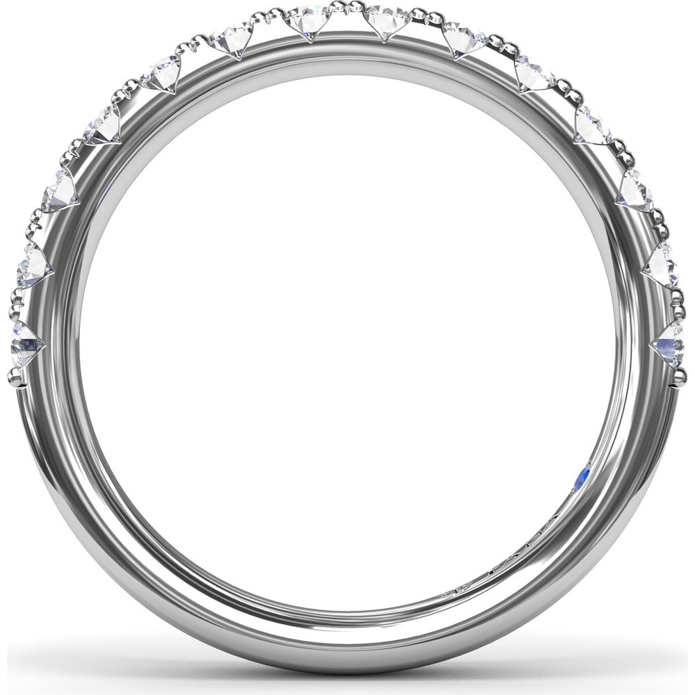 Diamond Wedding Band with Pavé Set Round Diamonds by Fana - 0.69 Carat Total Diamond Weight