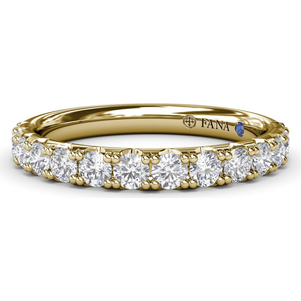 Diamond Wedding Band with Pavé Set Round Diamonds by Fana - 0.69 Carat Total Diamond Weight