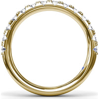 Diamond Wedding Band with Pavé Set Round Diamonds by Fana - 0.69 Carat Total Diamond Weight