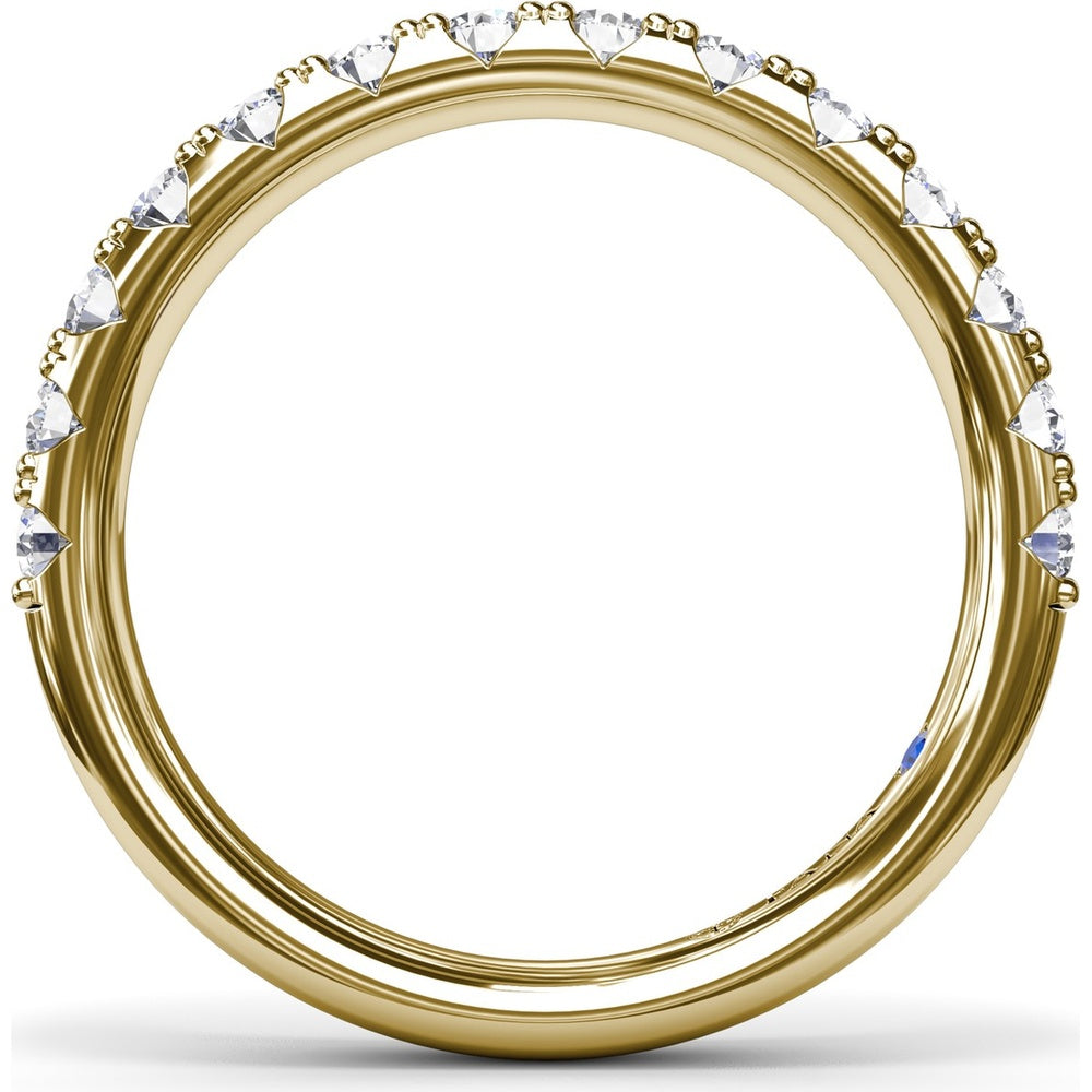 Diamond Wedding Band with Pavé Set Round Diamonds by Fana - 0.69 Carat Total Diamond Weight