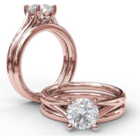 Diamond Wedding Band with Polished Rounded Profile to Match Engagement Ring Style S3045 by Fana