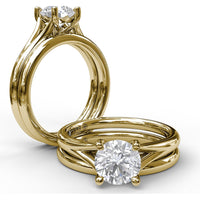 Diamond Wedding Band with Polished Rounded Profile to Match Engagement Ring Style S3045 by Fana