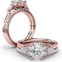 Diamond Wedding Band with Prong Set Round Brilliant Diamonds by Fana - 0.28 Carat Total Diamond Weight