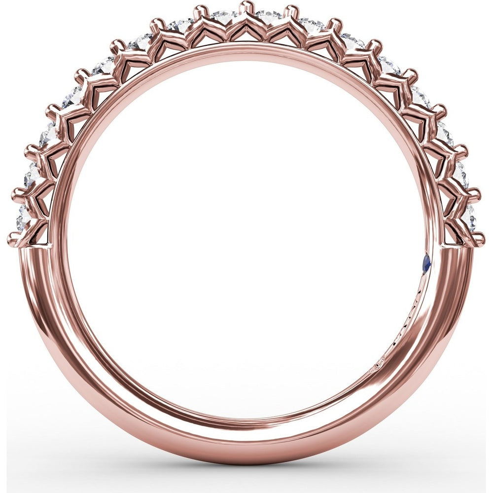 Diamond Wedding Band with Prong-Set Round Brilliant Diamonds by Fana - 0.48 Carat Total Diamond Weight