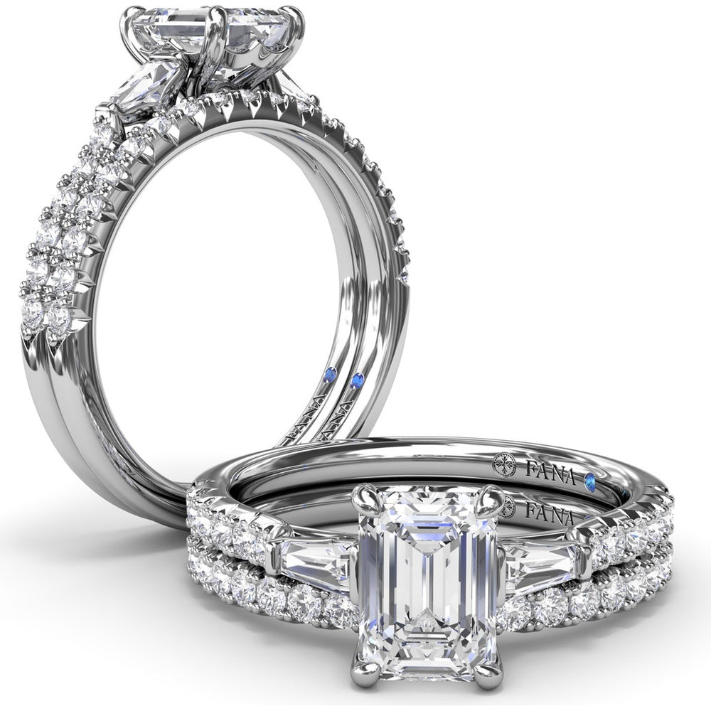Diamond Wedding Band with Prong Set Round Diamonds by Fana - 0.28 Carat Total Diamond Weight
