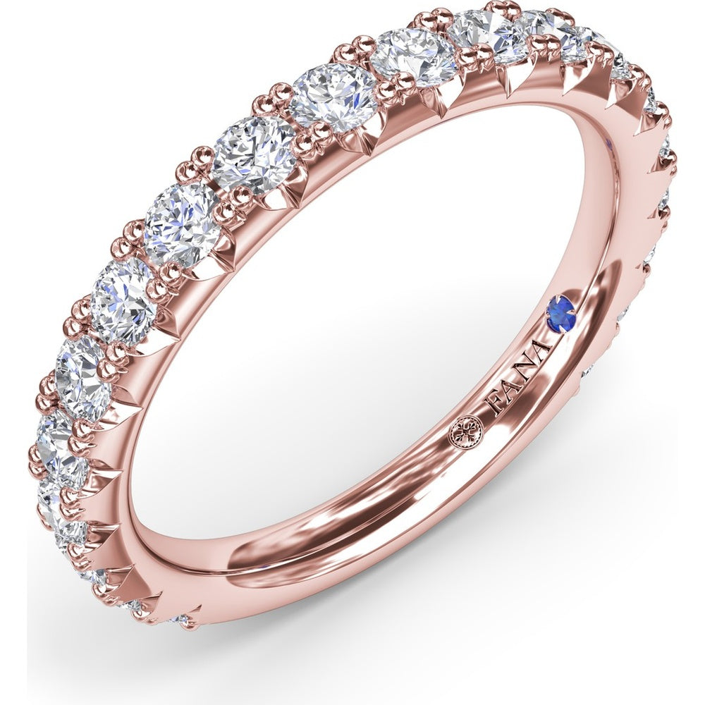 Diamond Wedding Band with Prong Set Round Diamonds by Fana - 0.96 Carat Total Diamond Weight