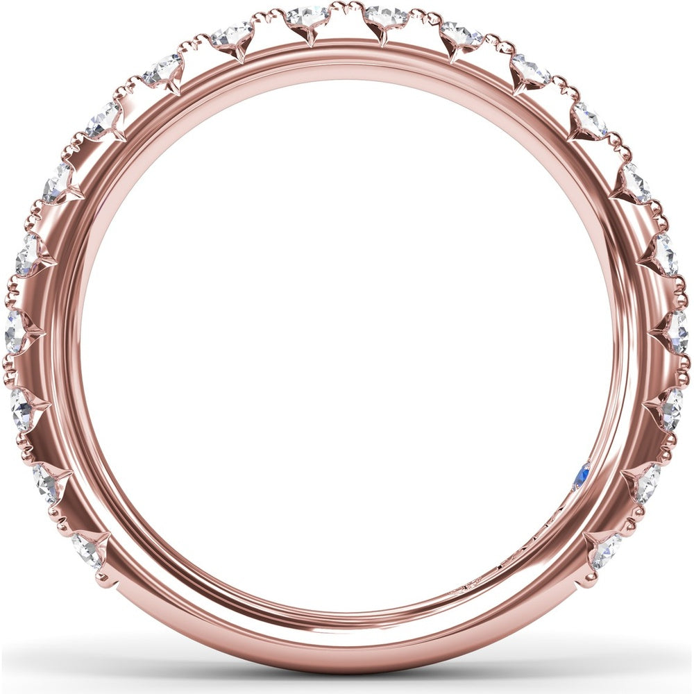 Diamond Wedding Band with Prong Set Round Diamonds by Fana - 0.96 Carat Total Diamond Weight