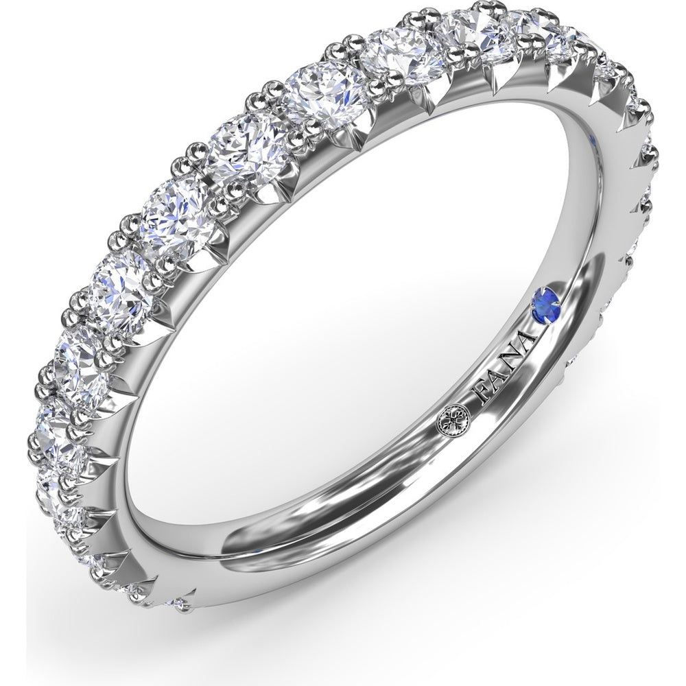 Diamond Wedding Band with Prong Set Round Diamonds by Fana - 0.96 Carat Total Diamond Weight