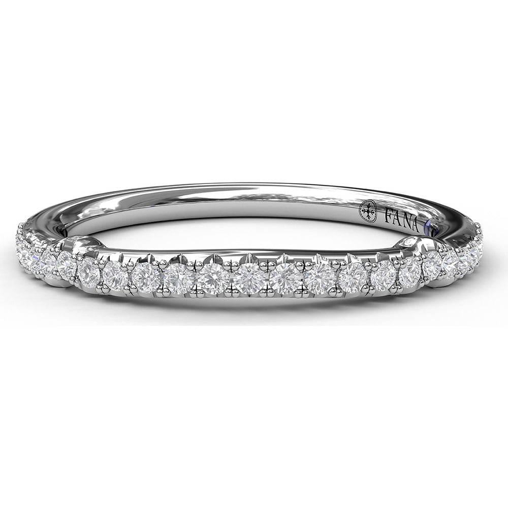 Diamond Wedding Band with Round Brilliant Pavé Set Diamonds by Fana - 0.21 Carat Total Diamond Weight