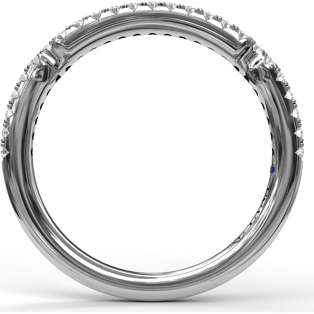 Diamond Wedding Band with Round Brilliant Pavé Set Diamonds by Fana - 0.21 Carat Total Diamond Weight
