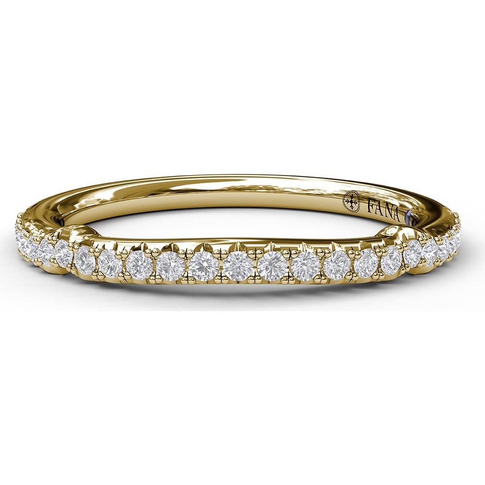 Diamond Wedding Band with Round Brilliant Pavé Set Diamonds by Fana - 0.21 Carat Total Diamond Weight