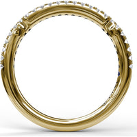 Diamond Wedding Band with Round Brilliant Pavé Set Diamonds by Fana - 0.21 Carat Total Diamond Weight