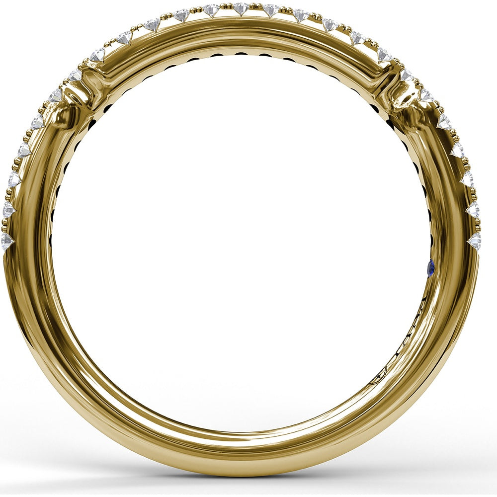 Diamond Wedding Band with Round Brilliant Pavé Set Diamonds by Fana - 0.21 Carat Total Diamond Weight