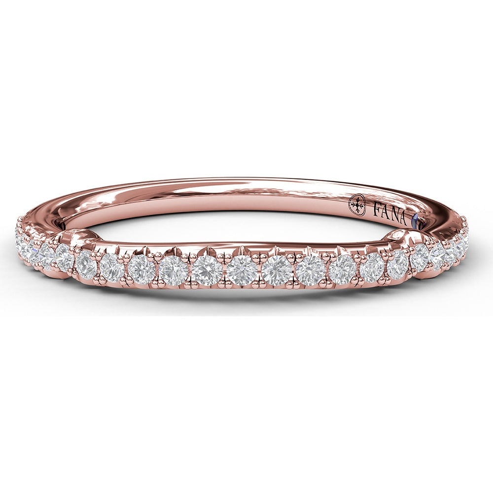 Diamond Wedding Band with Round Brilliant Pavé Set Diamonds by Fana - 0.21 Carat Total Diamond Weight