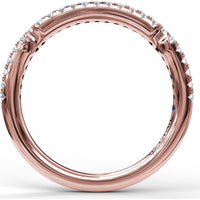 Diamond Wedding Band with Round Brilliant Pavé Set Diamonds by Fana - 0.21 Carat Total Diamond Weight