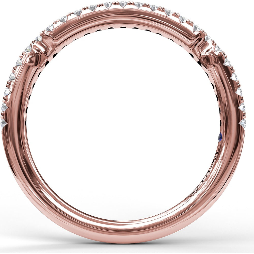 Diamond Wedding Band with Round Brilliant Pavé Set Diamonds by Fana - 0.21 Carat Total Diamond Weight