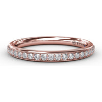 Diamond Wedding Band with Round Brilliant Pavé Set Diamonds by Fana - 0.23 Carat Total Diamond Weight