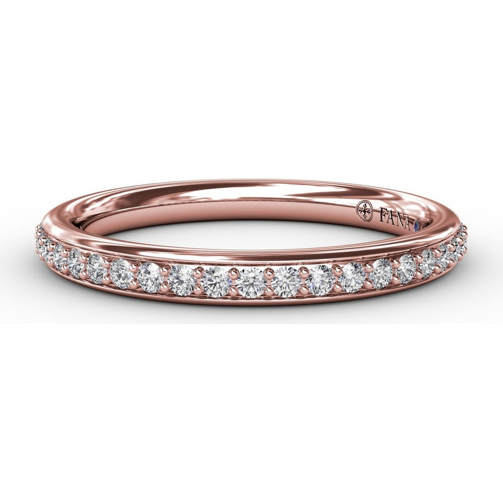 Diamond Wedding Band with Round Brilliant Pavé Set Diamonds by Fana - 0.23 Carat Total Diamond Weight