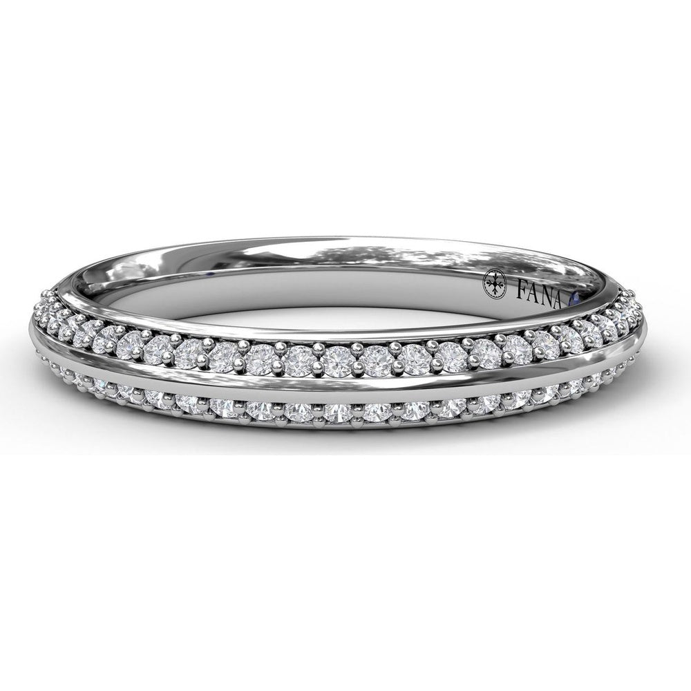 Diamond Wedding Band with Round Brilliant Pavé Set Diamonds by Fana - 0.27 Carat Total Diamond Weight