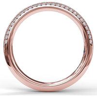 Diamond Wedding Band with Round Brilliant Pavé Set Diamonds by Fana - 0.27 Carat Total Diamond Weight