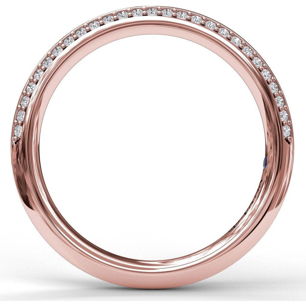 Diamond Wedding Band with Round Brilliant Pavé Set Diamonds by Fana - 0.27 Carat Total Diamond Weight