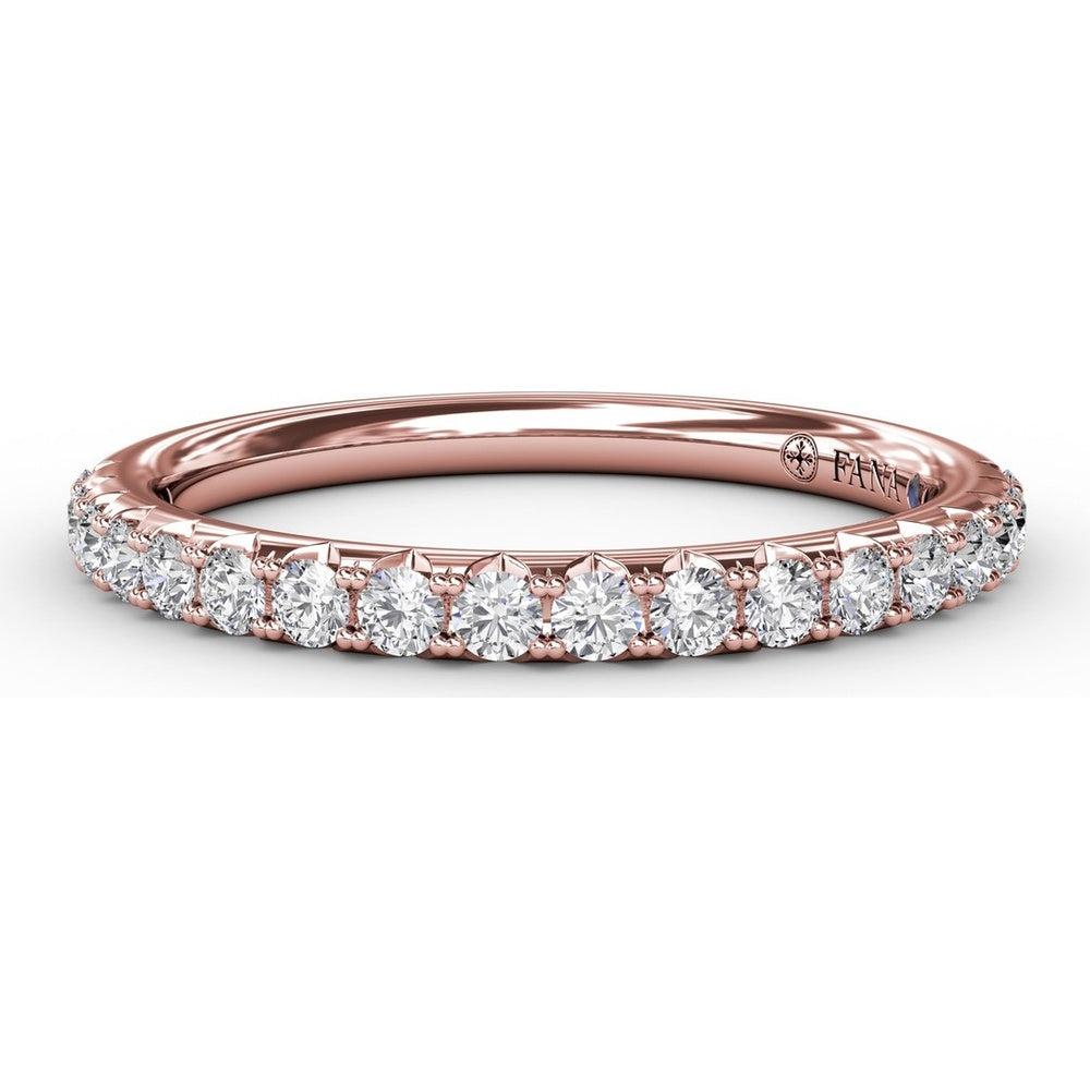 Diamond Wedding Band with Round Brilliant Pavé Set Diamonds by Fana - 0.36 Carat Total Diamond Weight