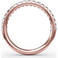Diamond Wedding Band with Round Brilliant Pavé Set Diamonds by Fana - 0.36 Carat Total Diamond Weight
