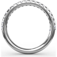 Diamond Wedding Band with Round Brilliant Pavé Set Diamonds by Fana - 0.36 Carat Total Diamond Weight