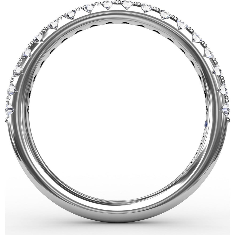 Diamond Wedding Band with Round Brilliant Pavé Set Diamonds by Fana - 0.36 Carat Total Diamond Weight