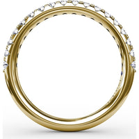 Diamond Wedding Band with Round Brilliant Pavé Set Diamonds by Fana - 0.36 Carat Total Diamond Weight