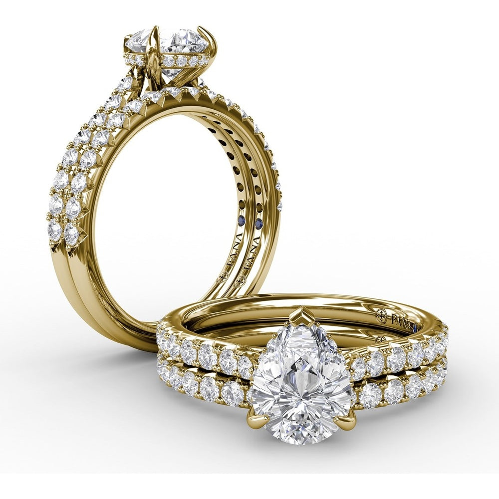 Diamond Wedding Band with Round Brilliant Pavé Set Diamonds by Fana - 0.36 Carat Total Diamond Weight