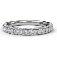 Diamond Wedding Band with Round Brilliant Stones and Milgrain Pavé Details by Fana - 0.93 Carat Total Diamond Weight