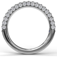 Diamond Wedding Band with Round Brilliant Stones and Milgrain Pavé Details by Fana - 0.93 Carat Total Diamond Weight