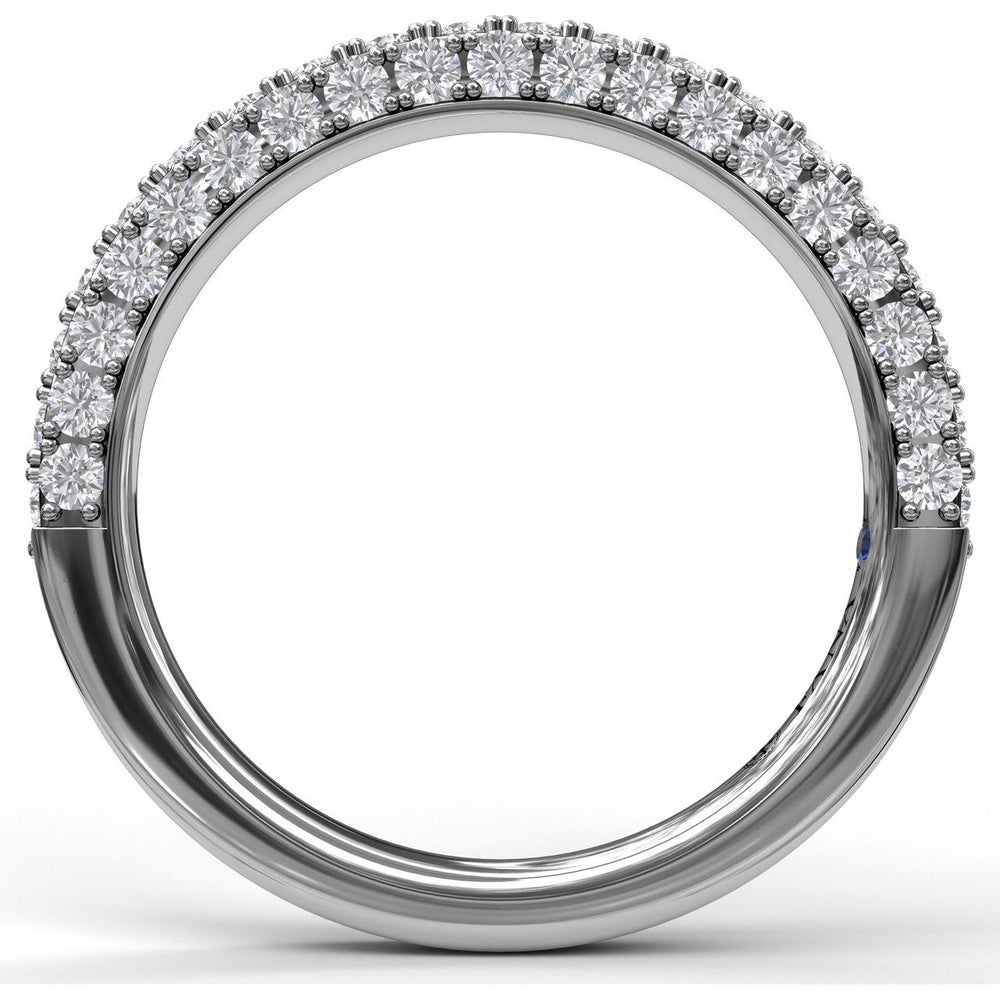 Diamond Wedding Band with Round Brilliant Stones and Milgrain Pavé Details by Fana - 0.93 Carat Total Diamond Weight