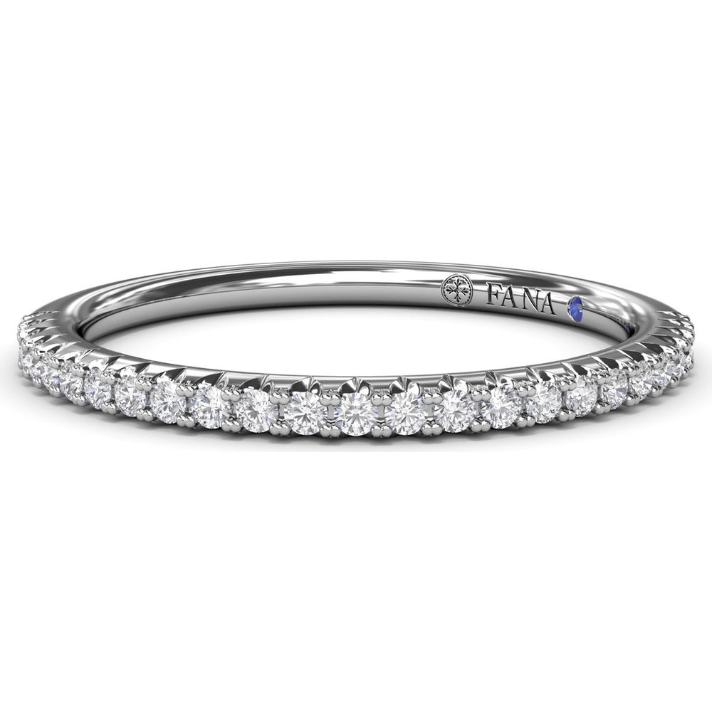 Diamond Wedding Band with Round Pavé Set Diamonds by Fana - 0.19 Carat Total Diamond Weight