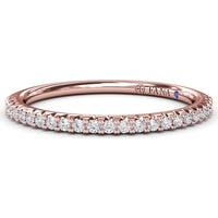 Diamond Wedding Band with Round Pavé Set Diamonds by Fana - 0.19 Carat Total Diamond Weight