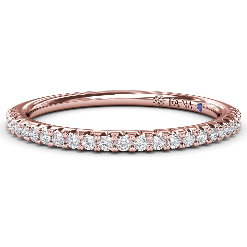 Diamond Wedding Band with Round Pavé Set Diamonds by Fana - 0.19 Carat Total Diamond Weight