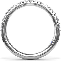 Diamond Wedding Band with Round Pavé Set Diamonds by Fana - 0.19 Carat Total Diamond Weight