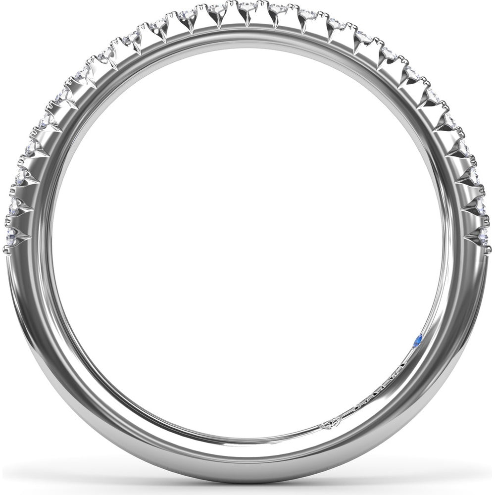 Diamond Wedding Band with Round Pavé Set Diamonds by Fana - 0.19 Carat Total Diamond Weight