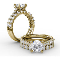 Diamond Wedding Band with Round Prong-Set Diamonds by Fana - 0.54 Carat Total Diamond Weight