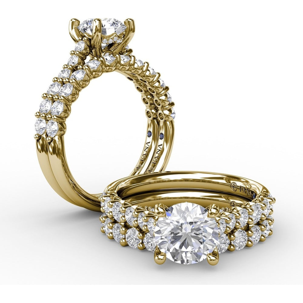 Diamond Wedding Band with Round Prong-Set Diamonds by Fana - 0.54 Carat Total Diamond Weight